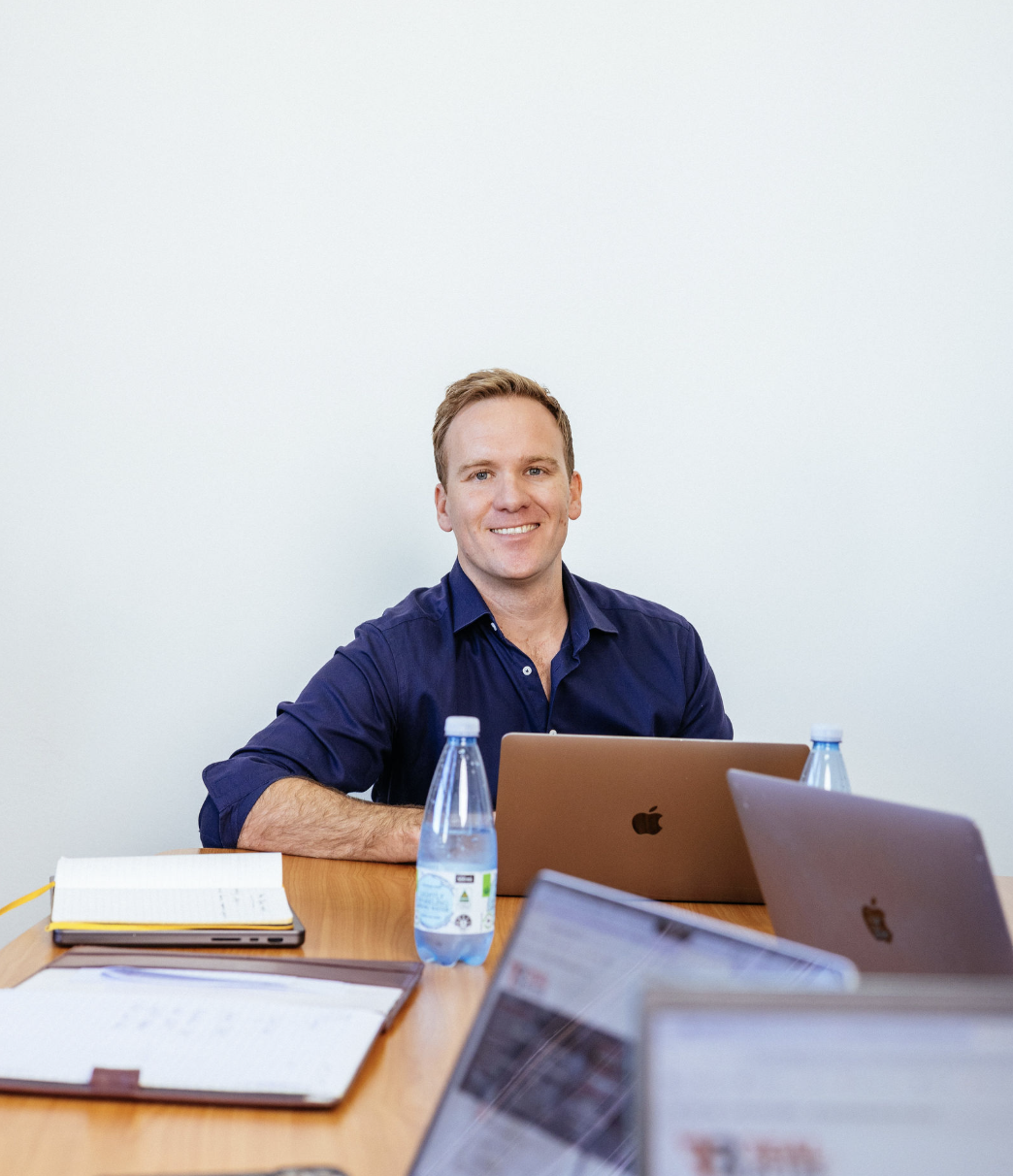 Professional business team collaborating in modern office